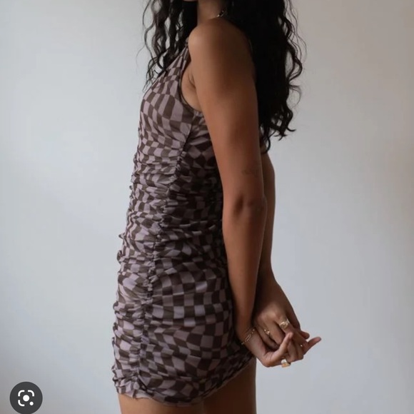 Urban Outfitters Brown Checkered Mini dress - Picture 5 of 5